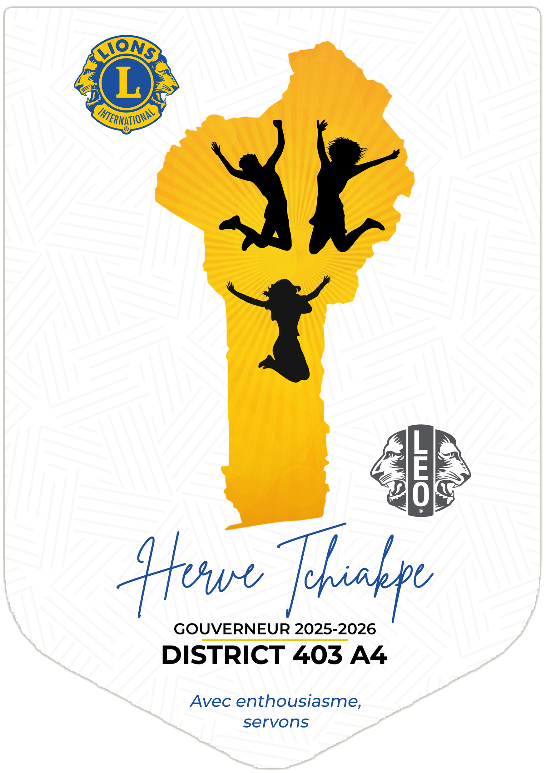 Fanion du Gouverneur 2025-2026 - Lion Hervé TCHIAKPE